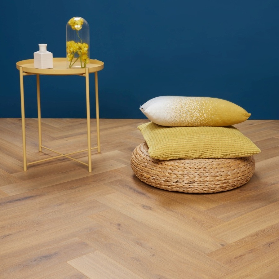 Amber eiken visgraat PVC-vloer