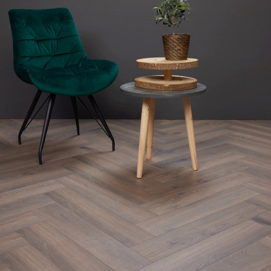 Chocoladebruin visgraat PVC-vloer