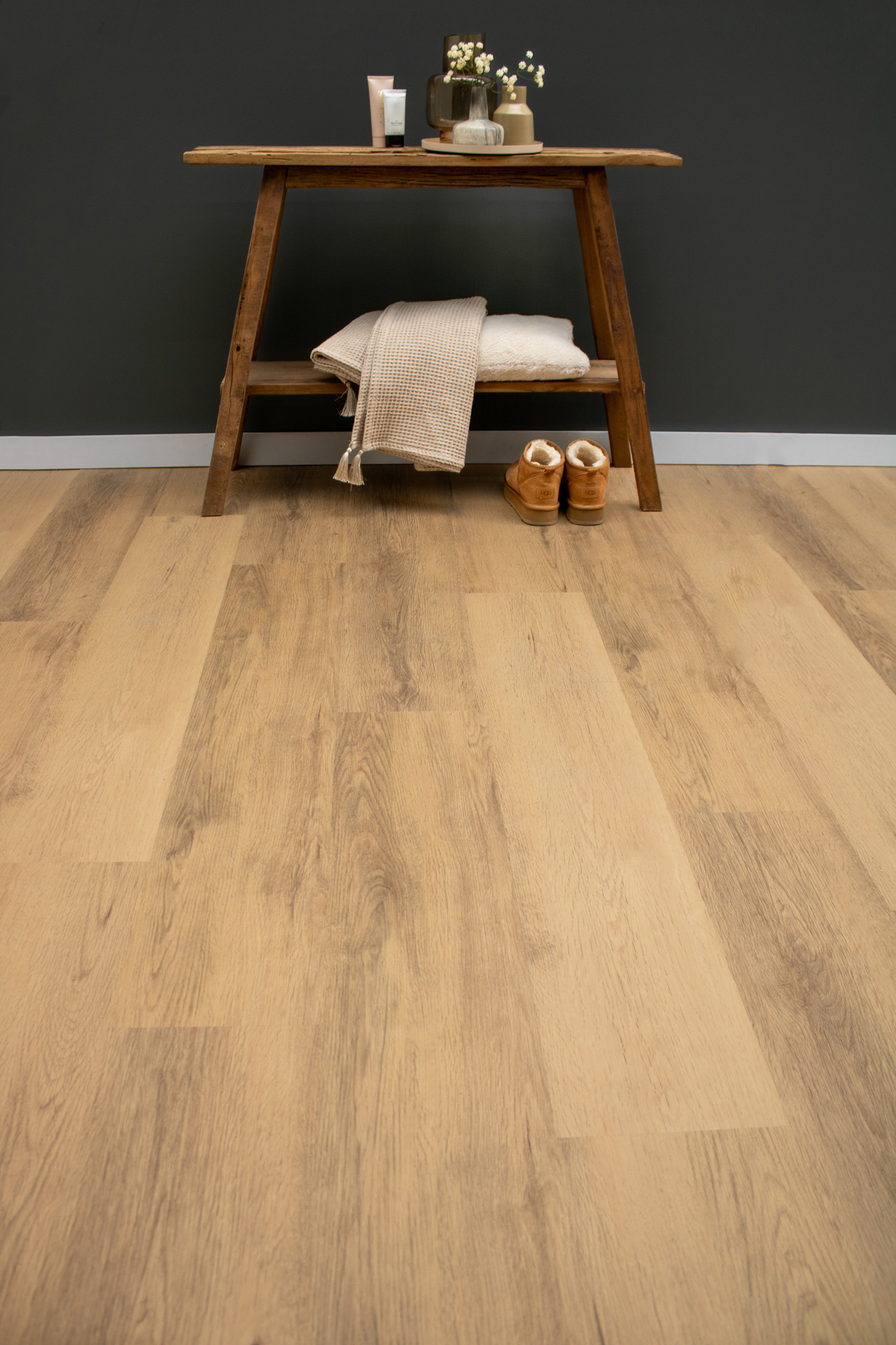 Bruin eikenhouten plak-PVC