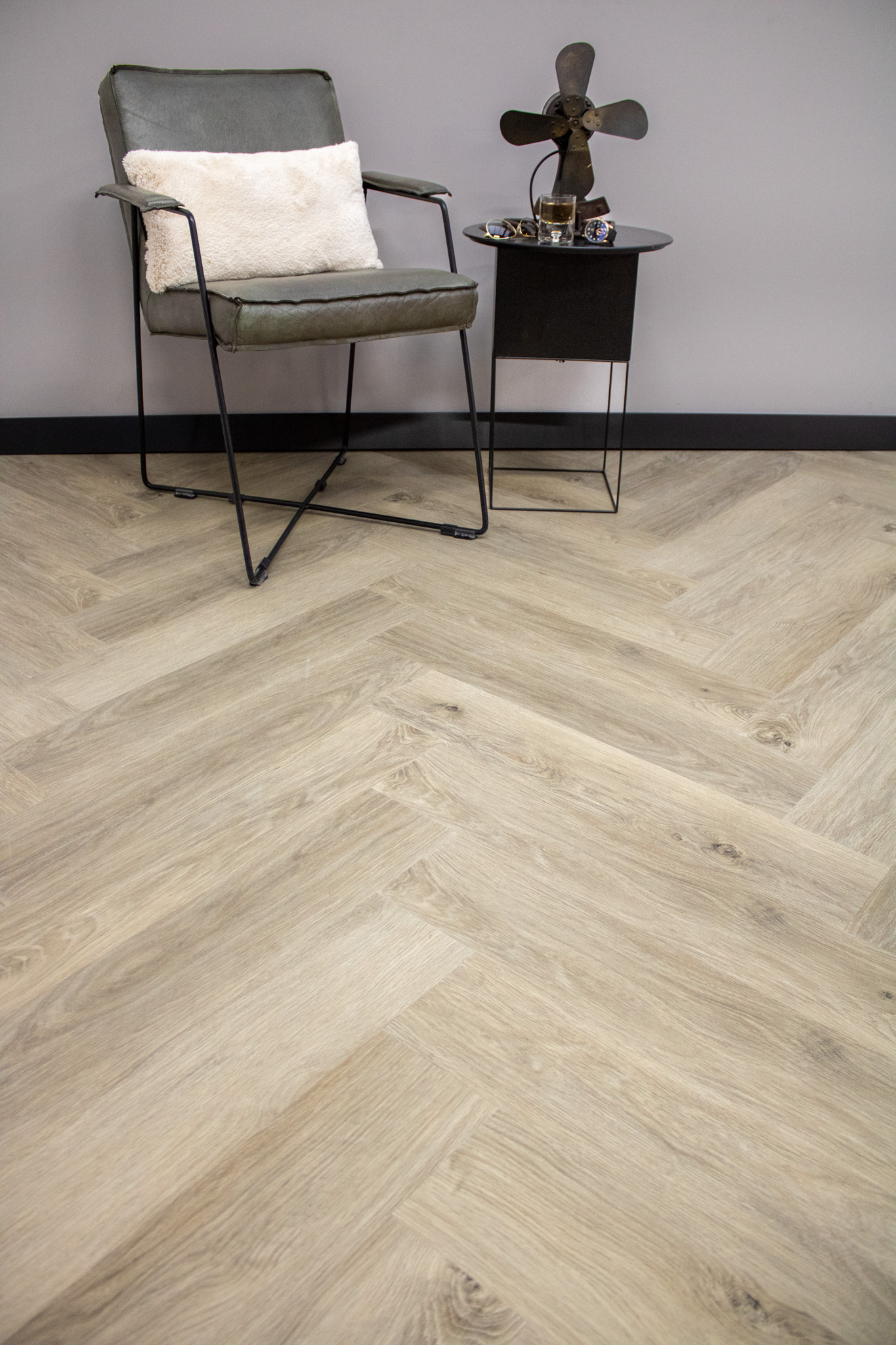 Licht eiken visgraat plak-PVC