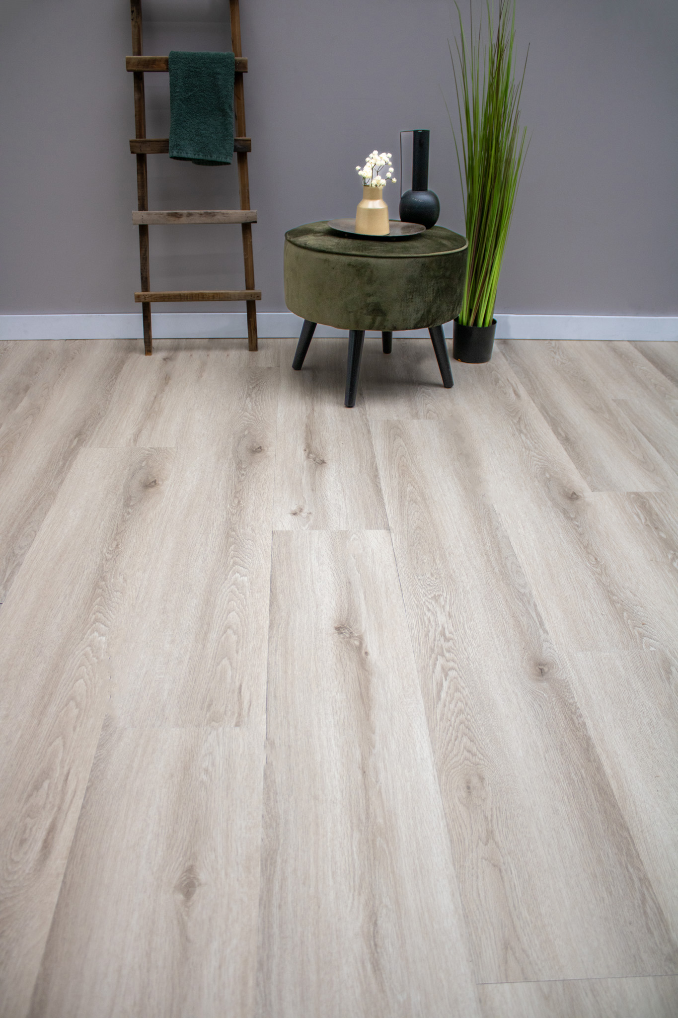Lichtgrijs eikenhout plak-PVC