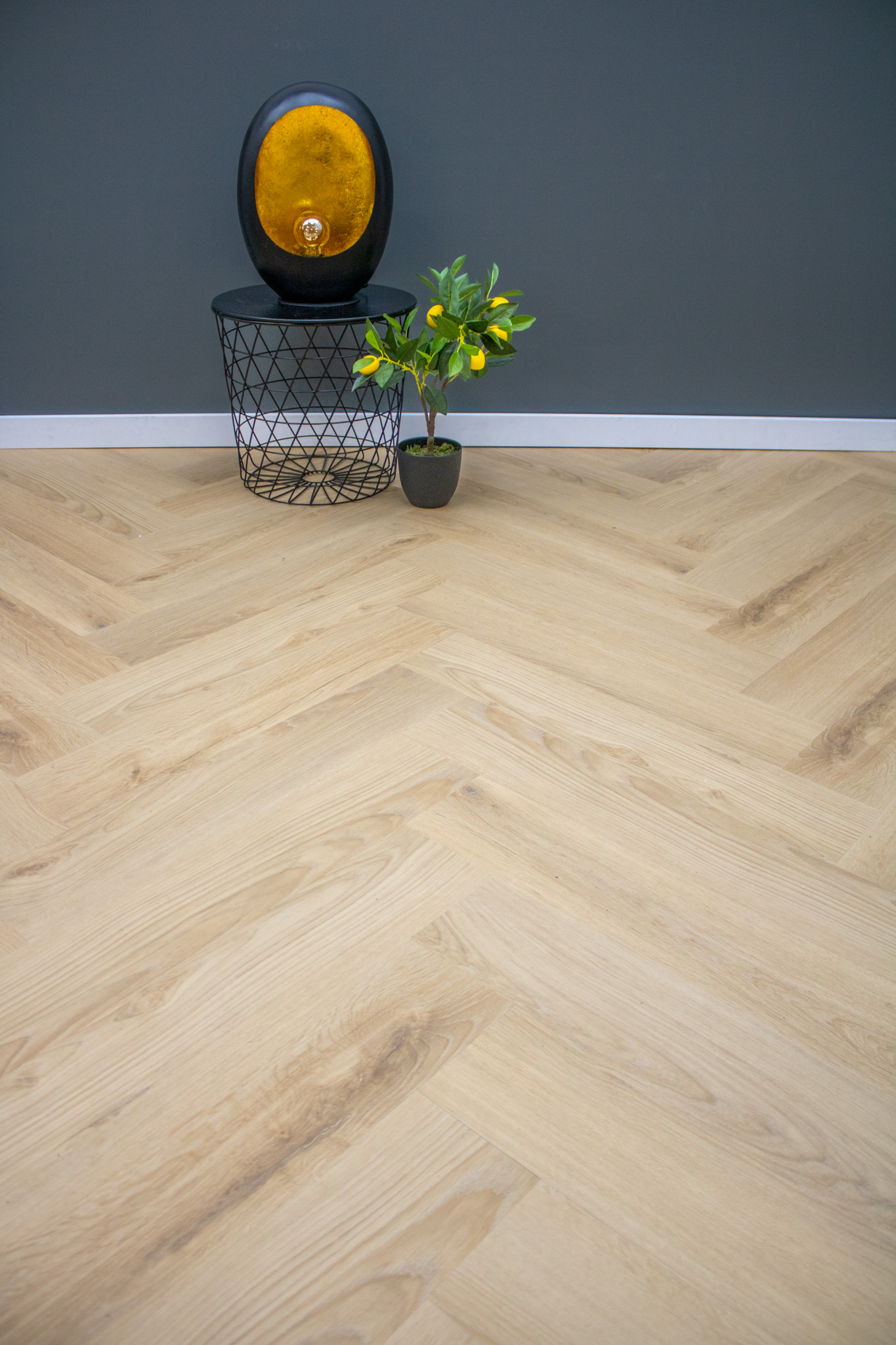 Natuurlijk warm bruin eiken visgraat plak-PVC