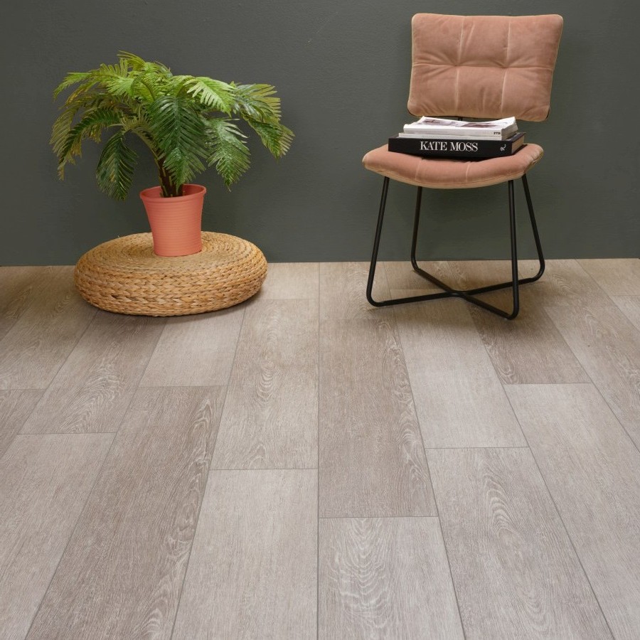 Zacht grijs eiken plak-PVC