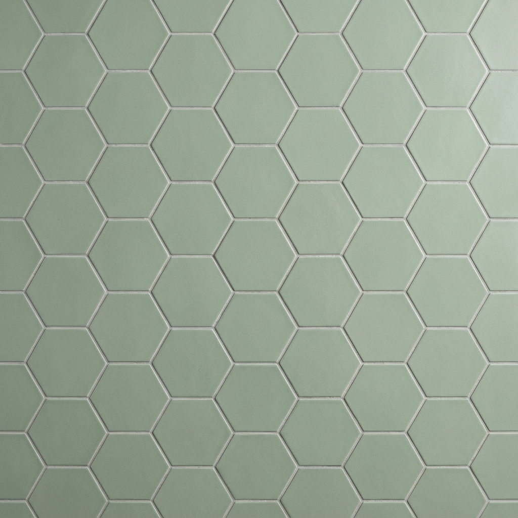 Hexagon groene wandtegels
